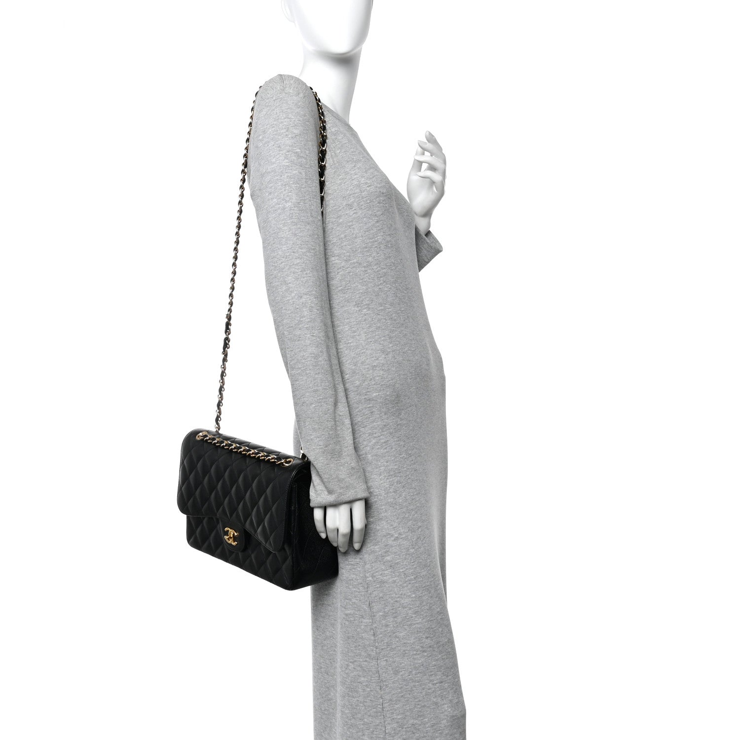 Chanel Caviar Quilted Jumbo Double Flap Black 2 of 11