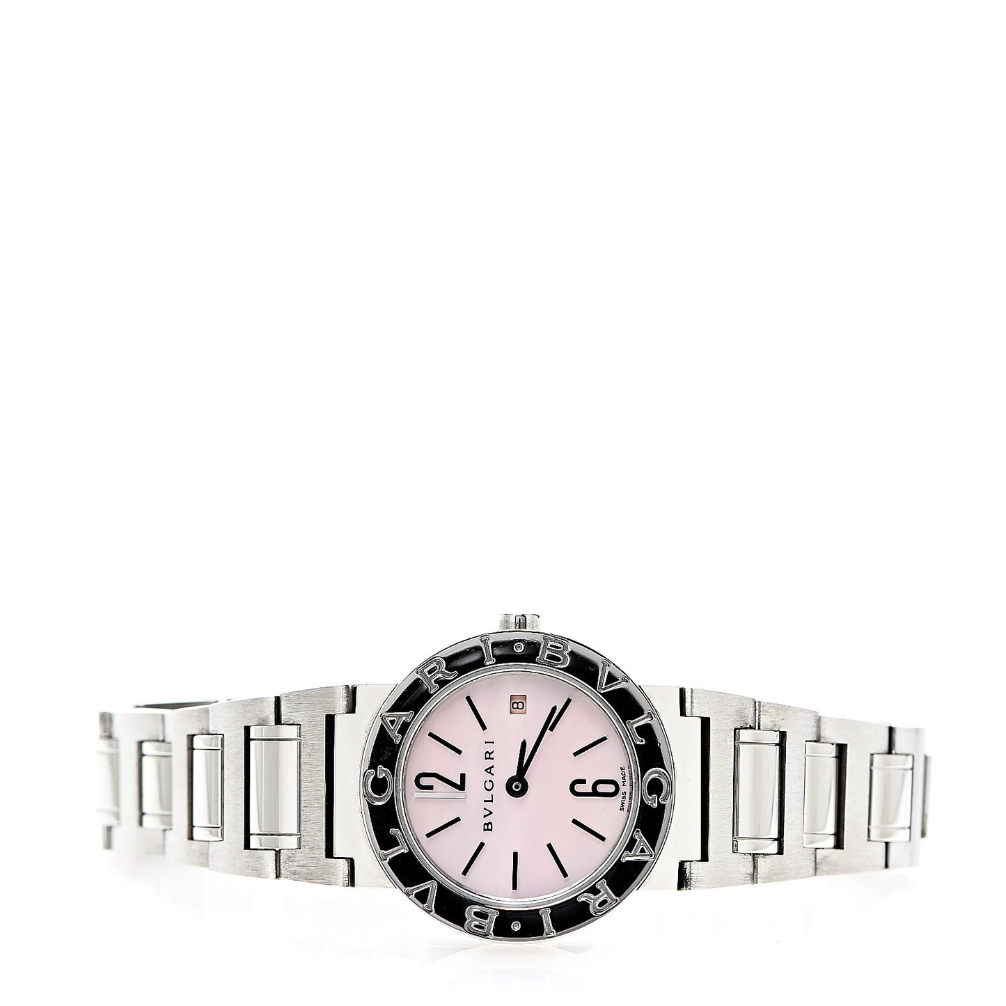 Stainless Steel Pink Mother of Pearl 26mm Quartz Watch