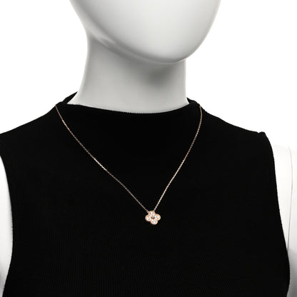Van Cleef & Arpels 18K Rose Gold Diamond Vintage Alhambra Pendant Necklace 2 of 6
