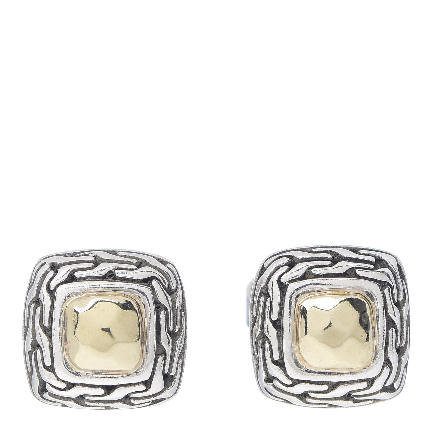 Sterling Silver 18K Yellow Gold Classic Chain Heritage Earrings