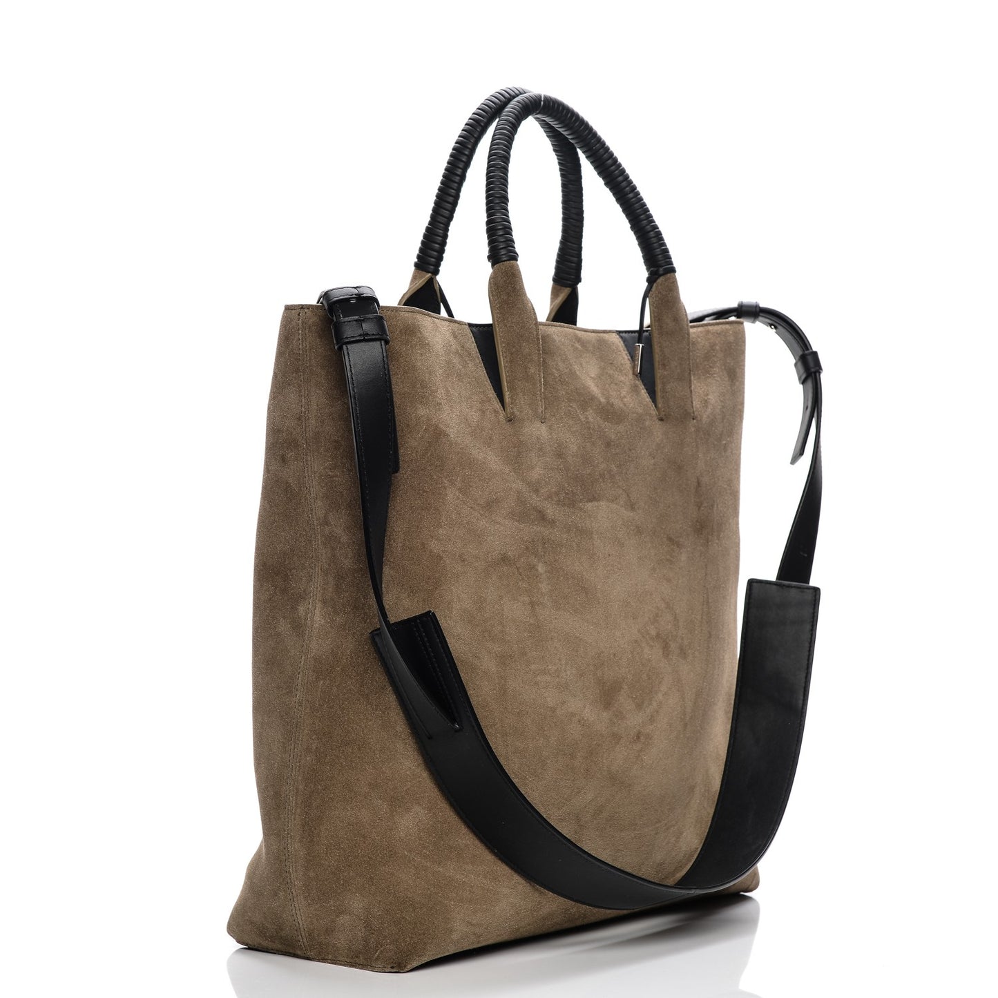 Suede Tote Gris Taupe Black