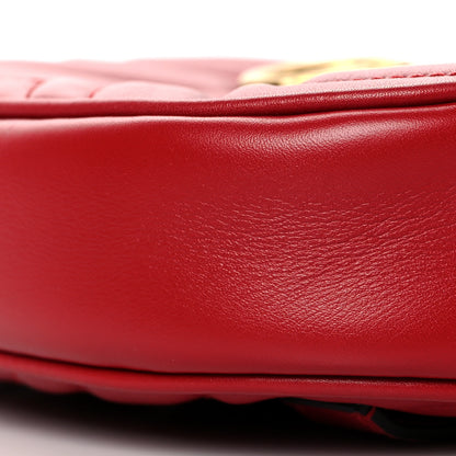 Gucci Calfskin Matelasse GG Marmont Belt Bag 85 34 Hibiscus Red 10 of 10