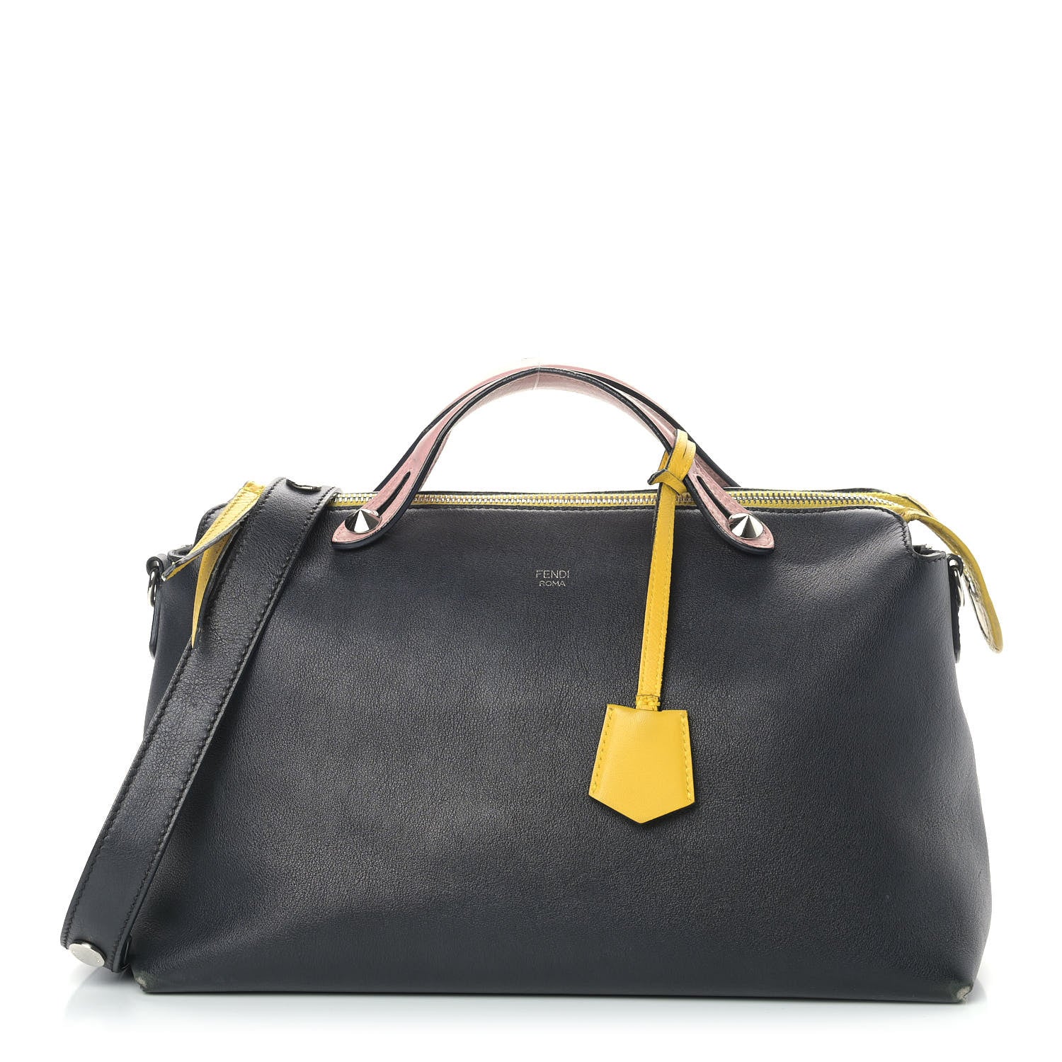 Fendi Vitello Dolce 4 Color Large By The Way Boston Bag Black Multicolor 1 of 18