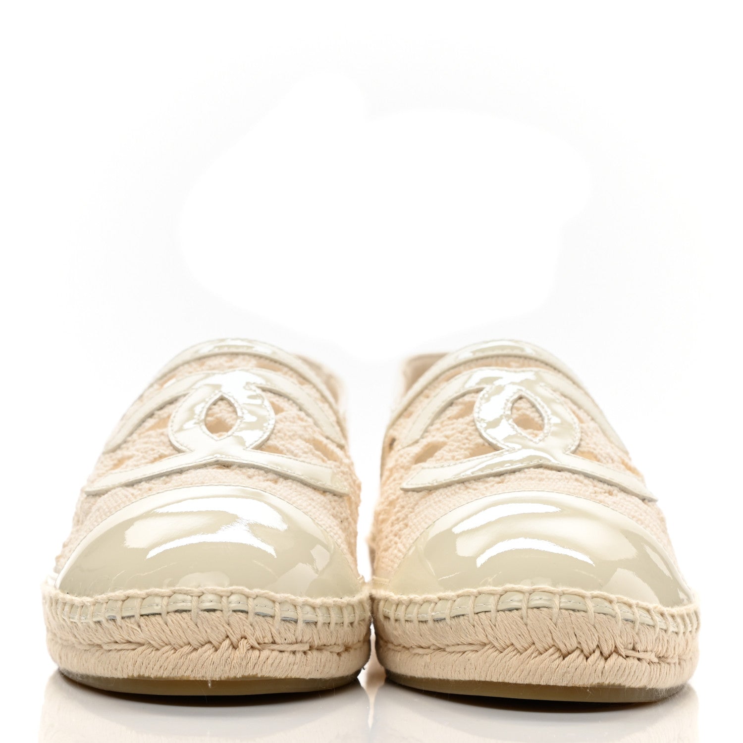 Chanel Macrame Patent CC Espadrilles 41 Beige Ivory 2 of 10