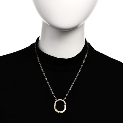 Tiffany 18K Yellow Gold Diamond Medium Lock Pendant Necklace 2 of 6