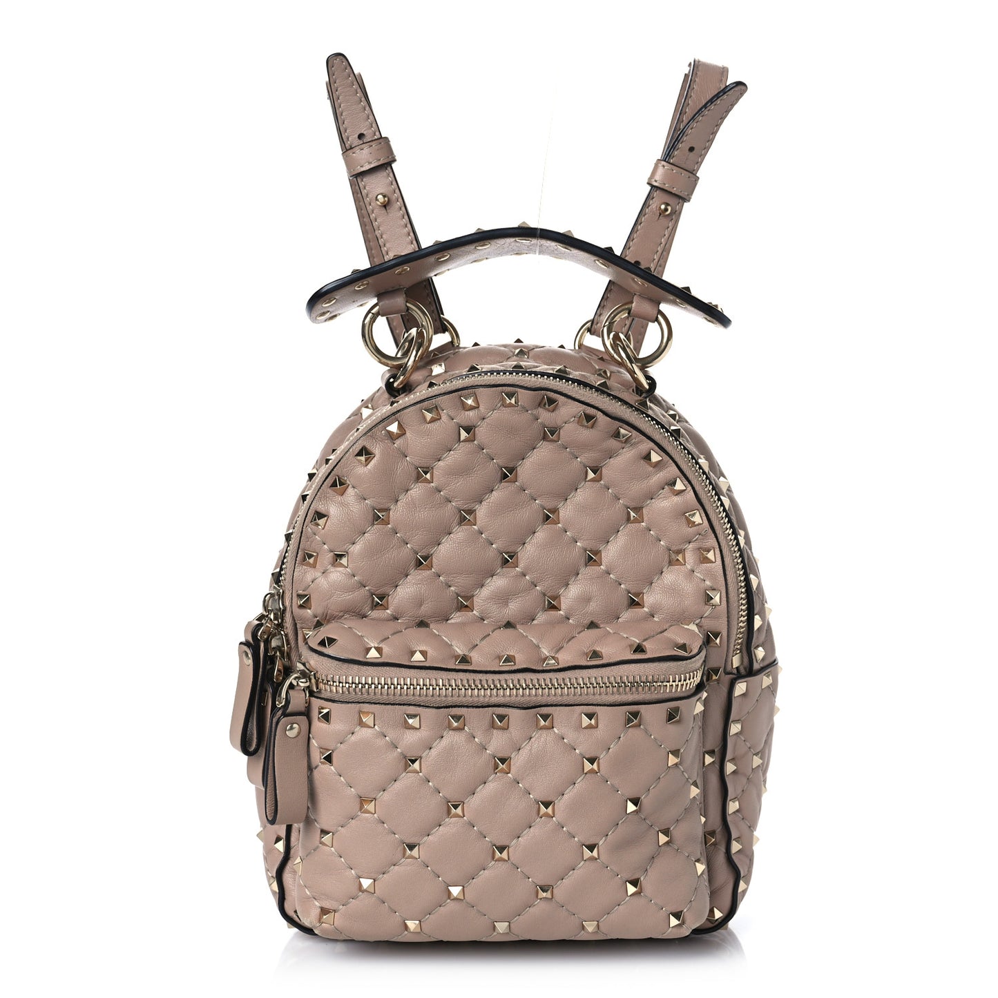 Nappa Quilted Mini Rockstud Spike Backpack Poudre