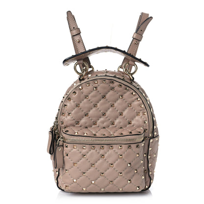 Valentino Garavani Nappa Quilted Mini Rockstud Spike Backpack Poudre 1 of 8