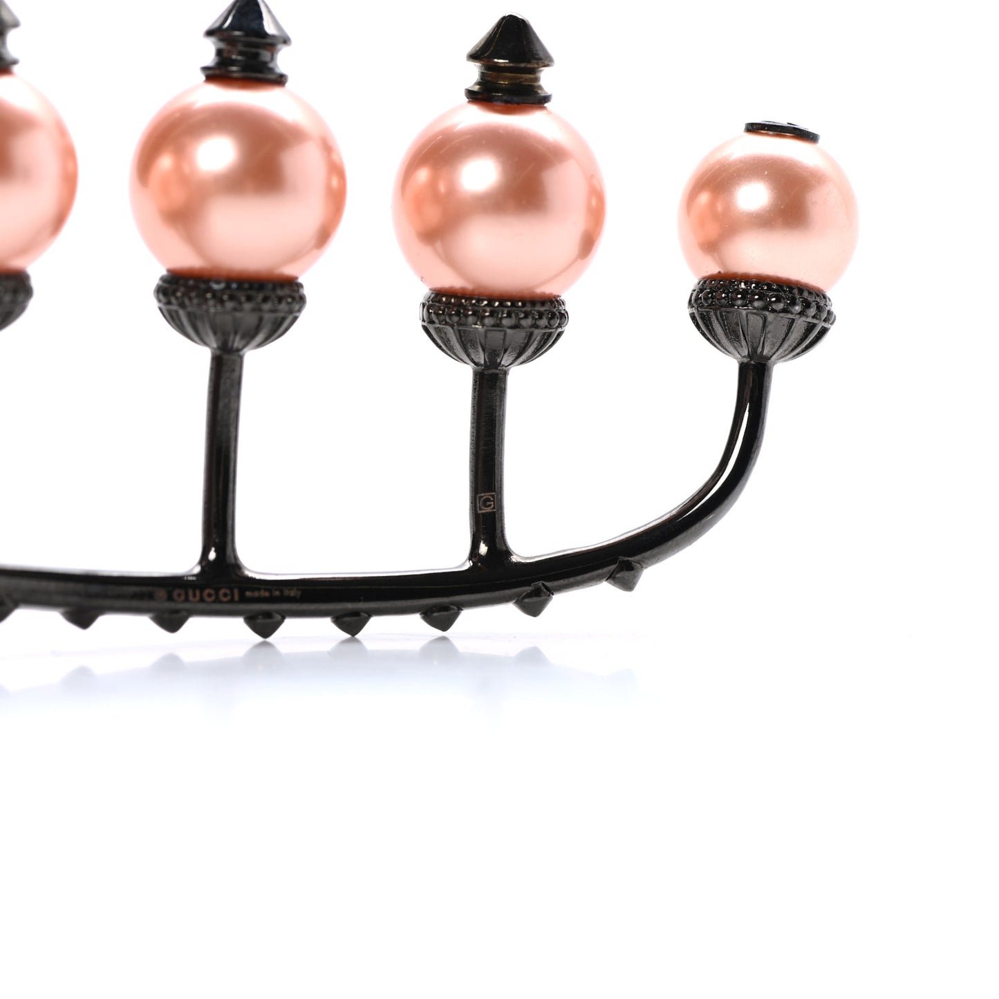 Metal Pearl Multi-Finger Ring Pink