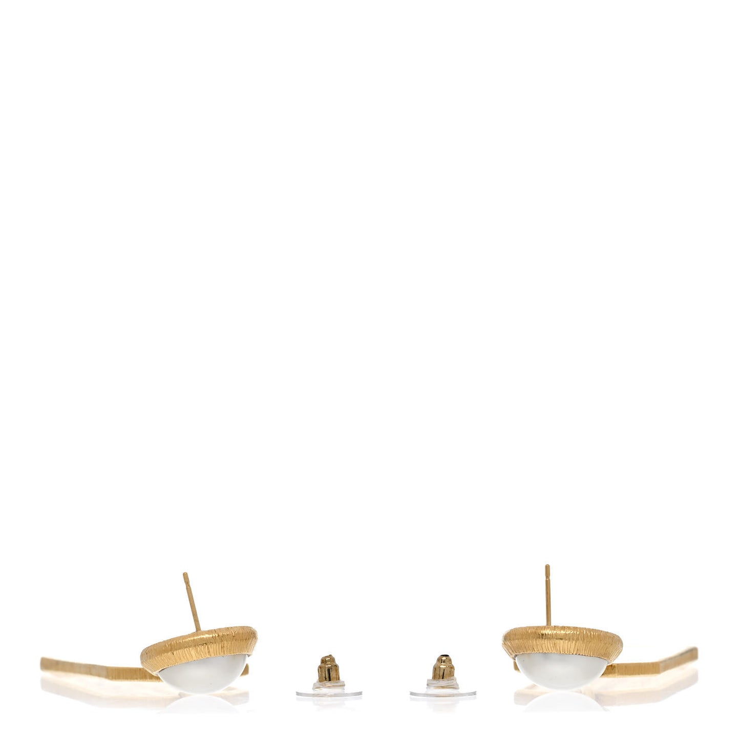Pearl CC Tags Drop Earrings Gold