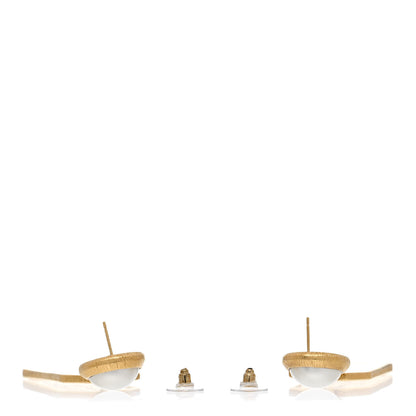 Chanel Pearl CC Tags Drop Earrings Gold 3 of 4