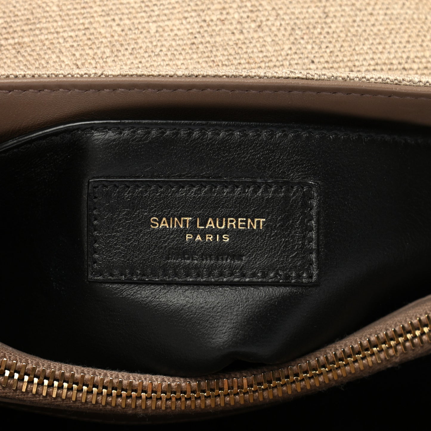 Linen Y Quilted Monogram Small Loulou Chain Satchel Natural Taupe