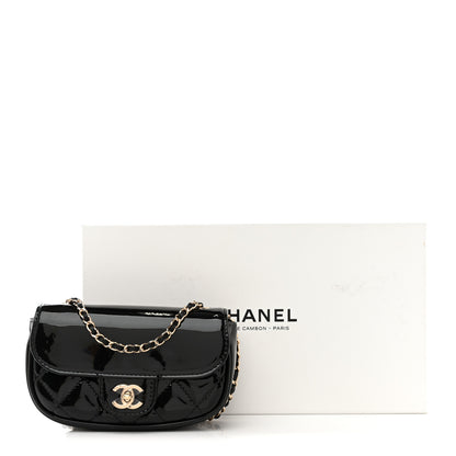Chanel Patent Calfskin Quilted Mini Clutch Black 11 of 11