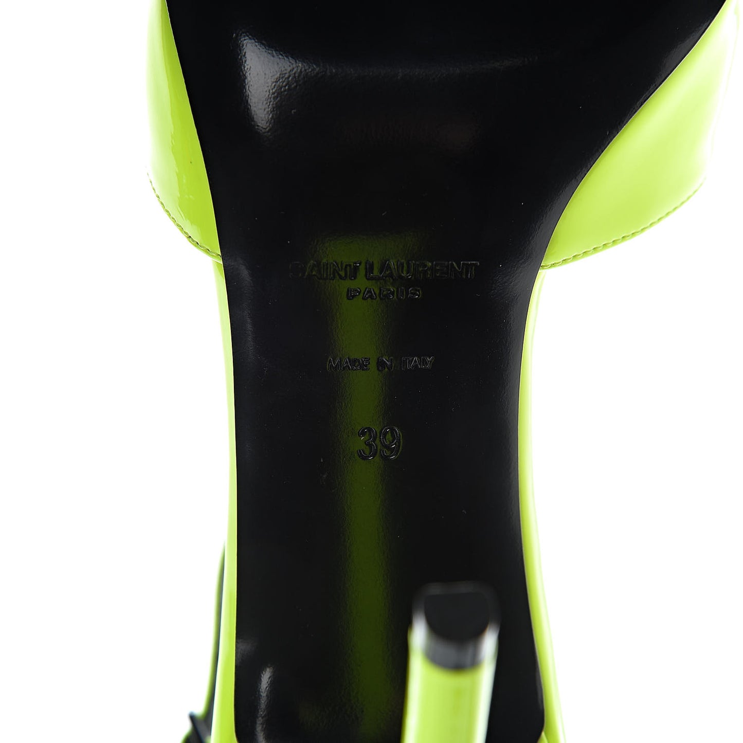 Patent Anja 105 Ankle Strap Pointed Pumps 39 Fluo Yellow