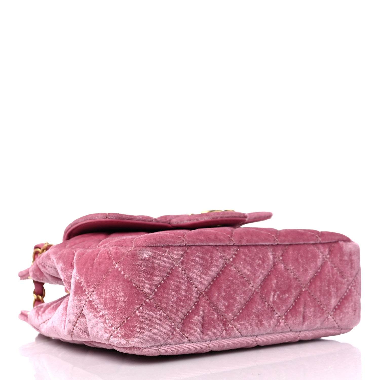 Chanel Velvet Quilted Small Wavy CC Hobo Pink 4 of 9
