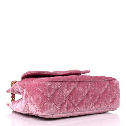 Chanel Velvet Quilted Small Wavy CC Hobo Pink 4 of 9