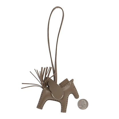 Hermes Milo Lambskin Grigri Rodeo Pegase Horse Bag Charm PM Etoupe 2 of 5