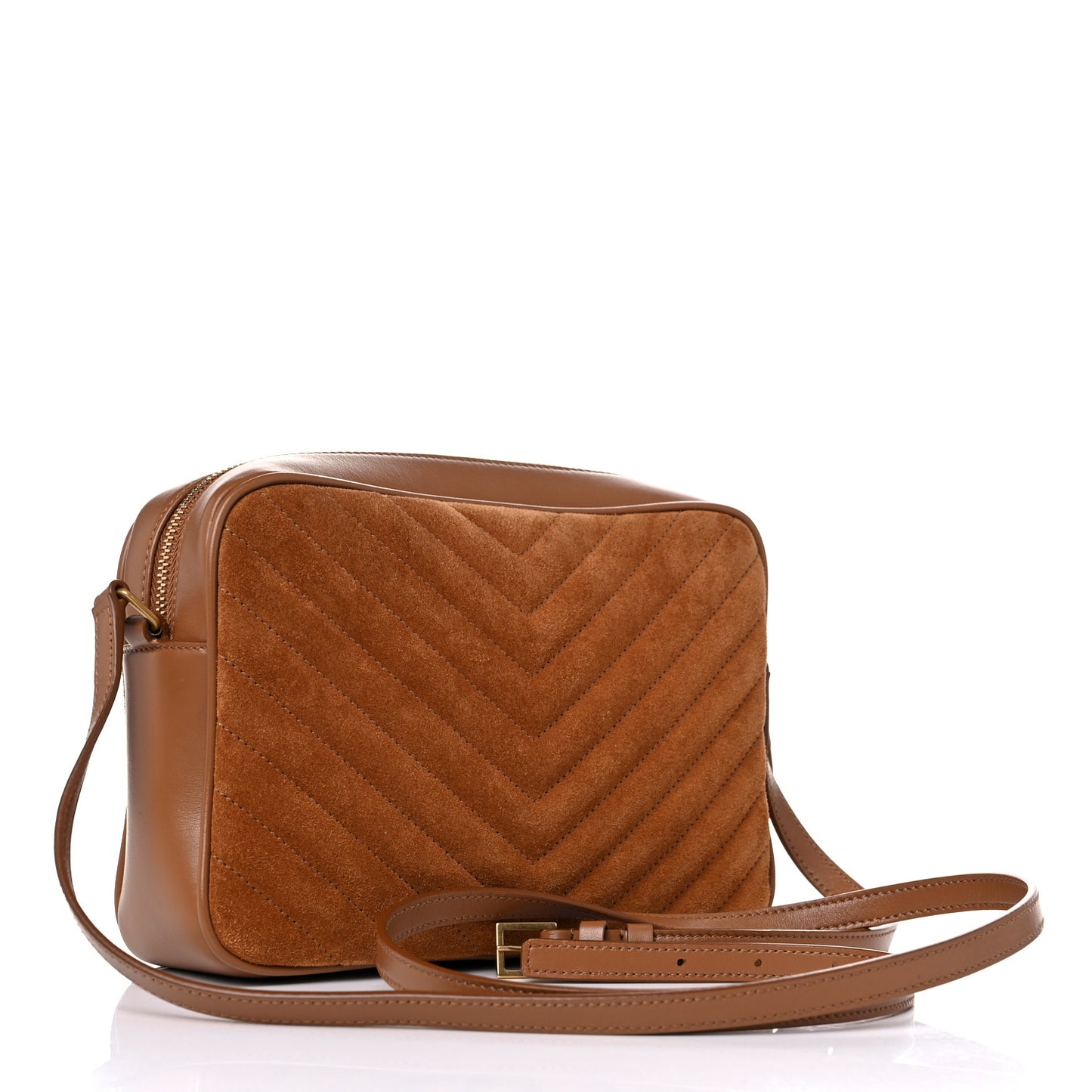 Suede Matelasse Monogram Lou Camera Bag Cinnamon