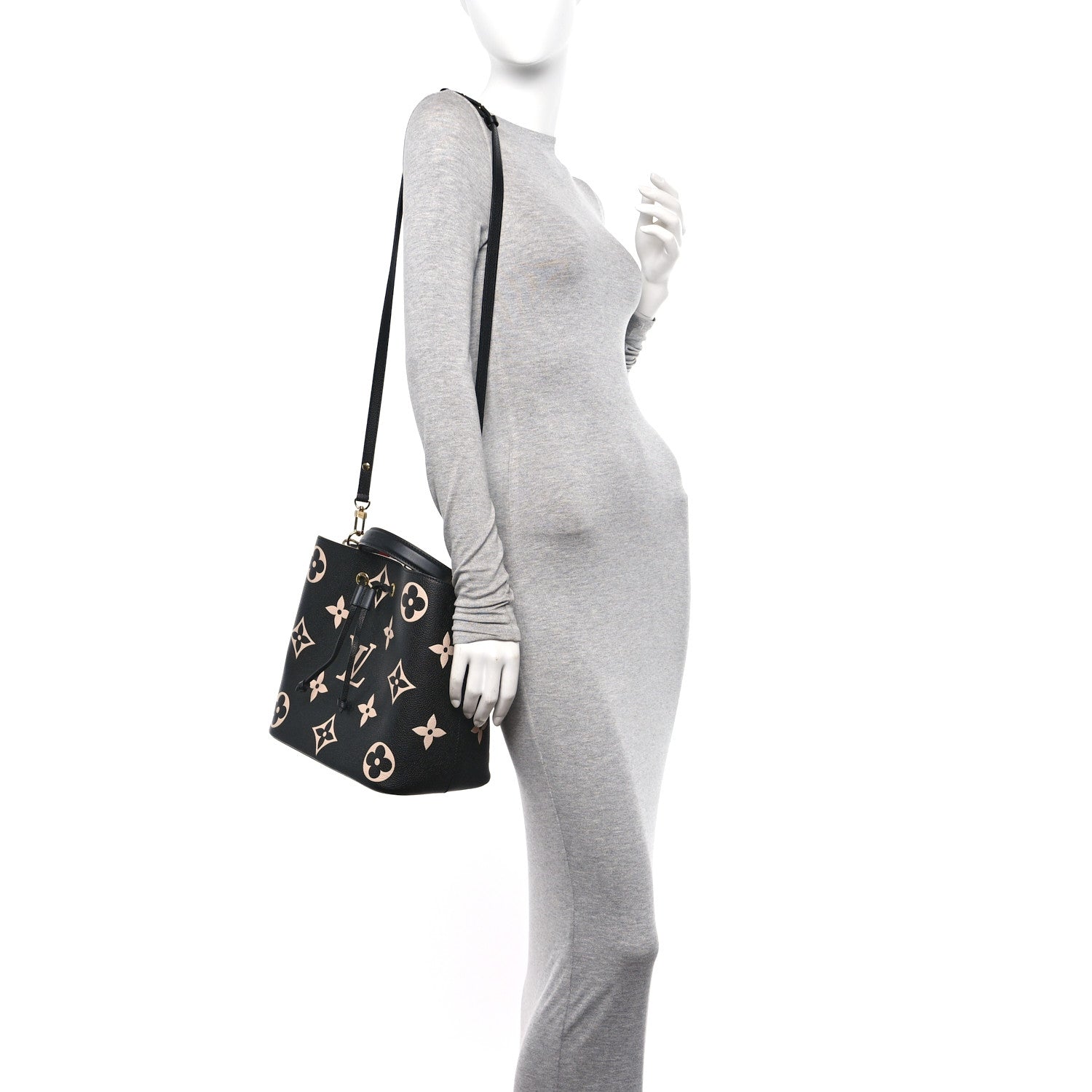 Louis Vuitton Empreinte Monogram Giant Neonoe MM Black Beige 2 of 11