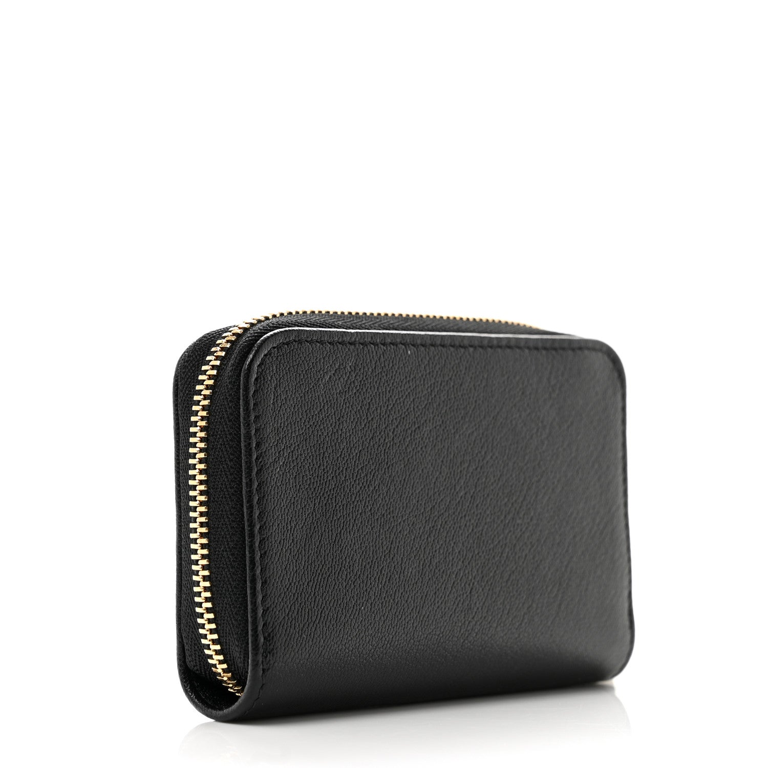 Chanel Grained Goatskin CC Apple Zip Coin Purse Black 3 of 7