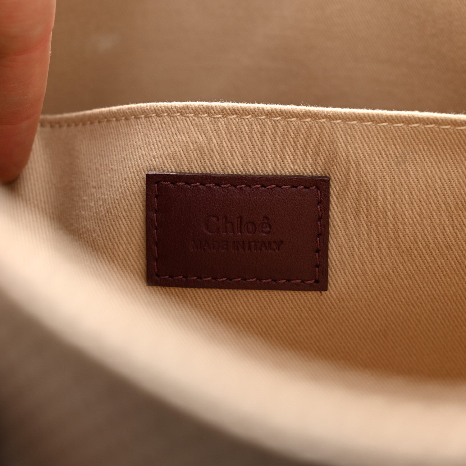 Chloe Cotton Calfskin Medium Woody Ribbon Tote Burgundy 6 of 10