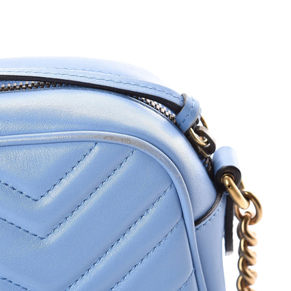 Gucci Calfskin Matelasse Small GG Marmont Chain Shoulder Bag Clear Sky Blue 16 of 19