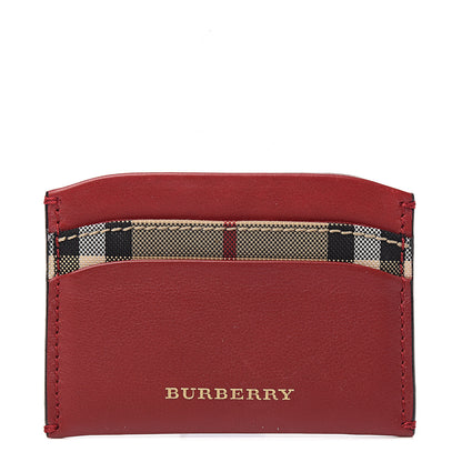 Burberry Calfskin Horseferry Check Izzy Card Case Red 1 of 7