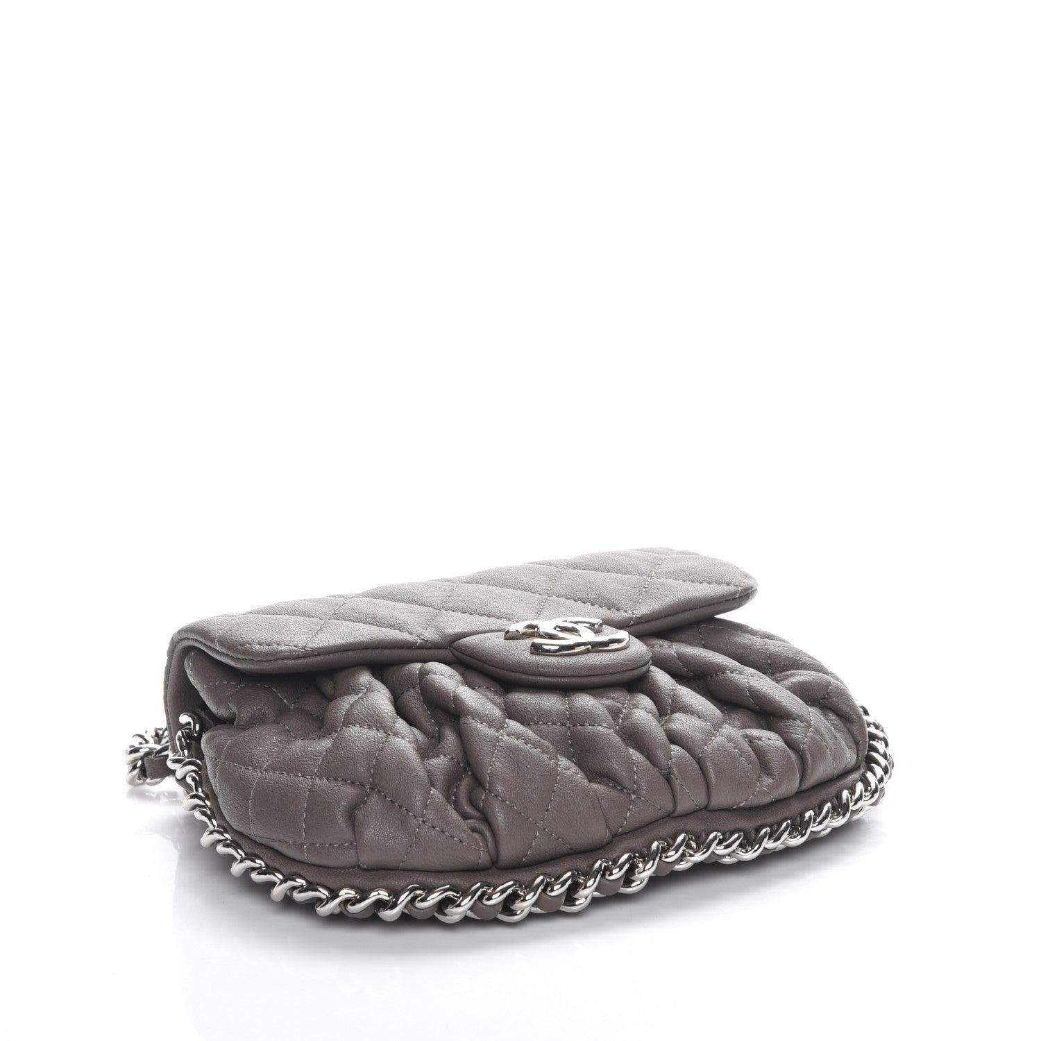 Chanel Washed Lambskin Quilted Mini Chain Around Flap Taupe 4 of 8