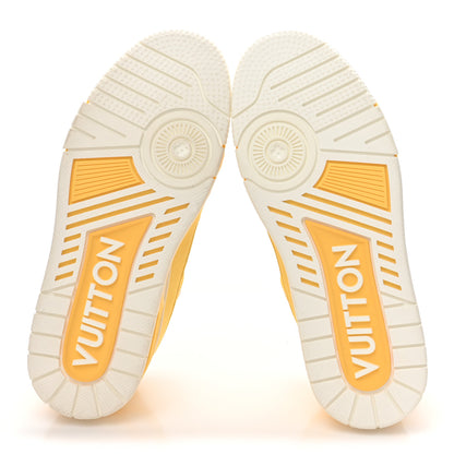 Louis Vuitton Nubuck Grained Calfskin Womens LV Trainer Sneakers 37 Yellow 7 of 10