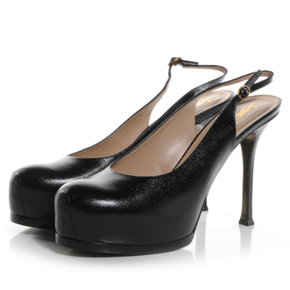 Saint Laurent Vernigolf Tribtoo 80 Slingback Pumps Nero 40 3 of 7