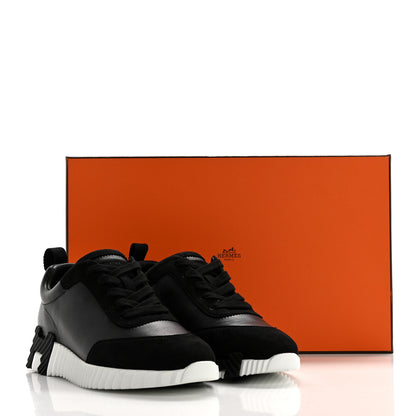 Hermes Goatskin Suede Goatskin Bouncing Sneakers 36 Black 9 of 9
