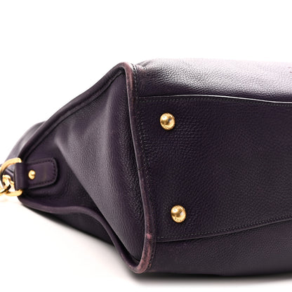 Prada Vitello Daino Shopping Satchel Uva 8 of 12