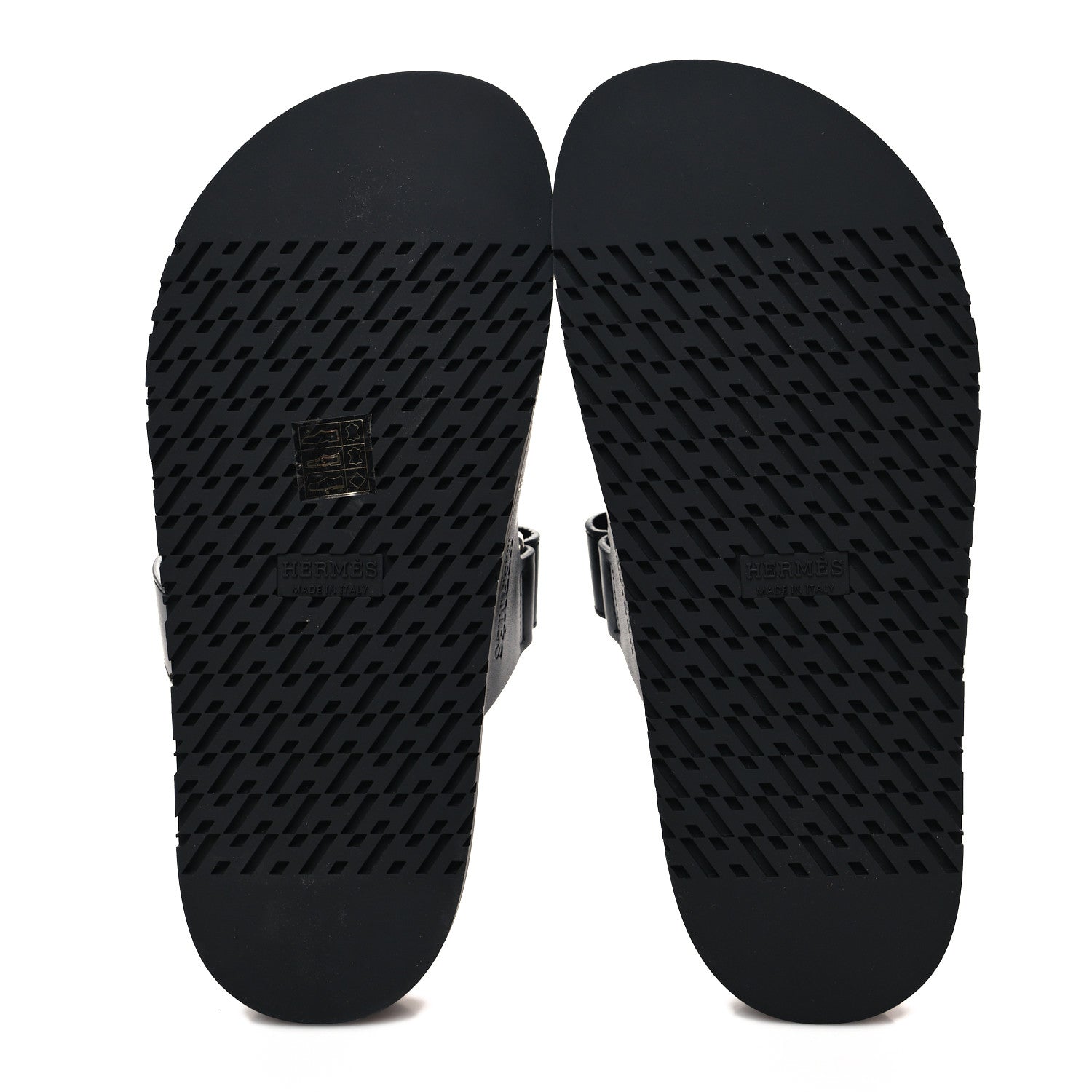 Hermes Stars Calfskin Womens Chypre Sandals 37.5 Black 5 of 8