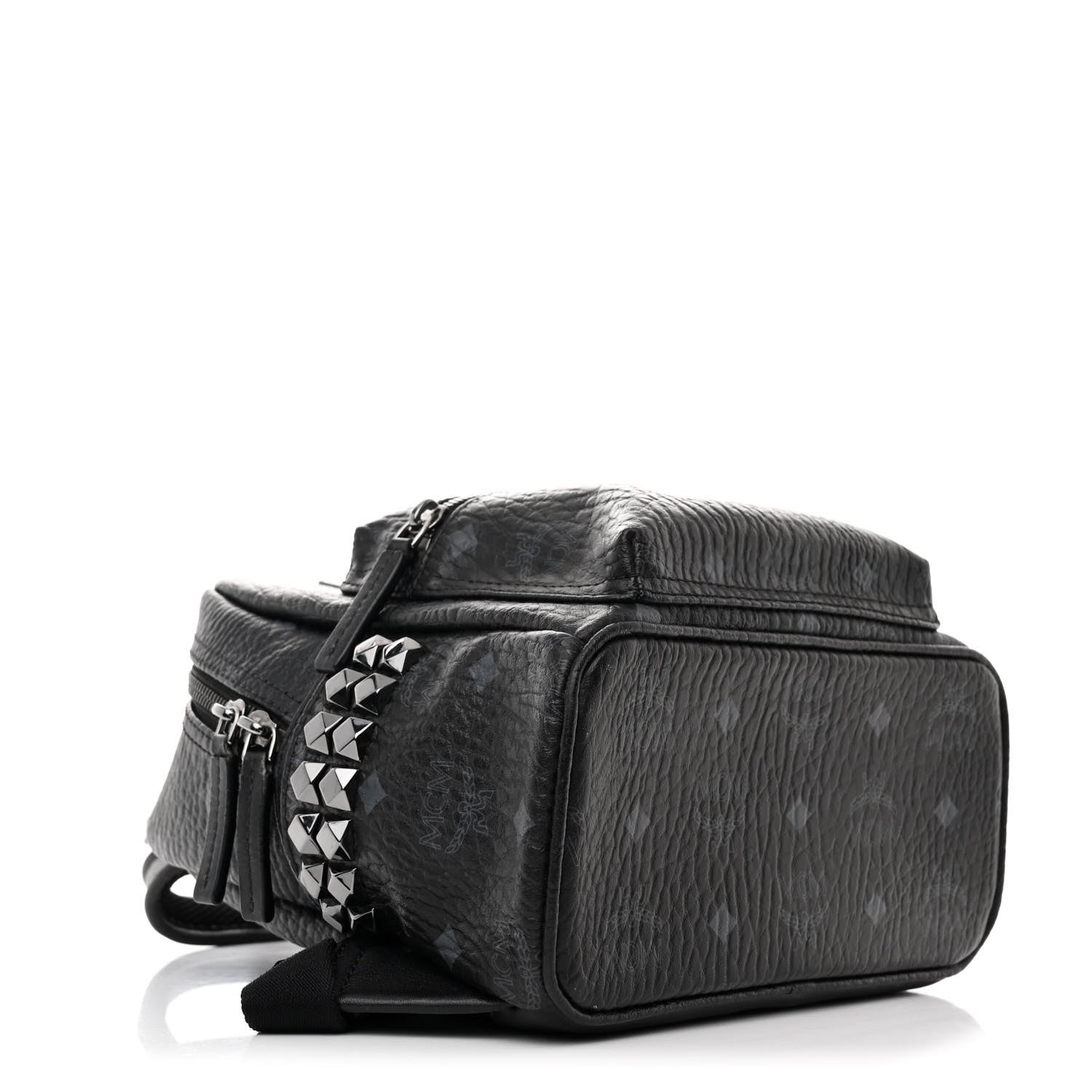 MCM Visetos Side Stud Mini Stark Backpack Black 4 of 10