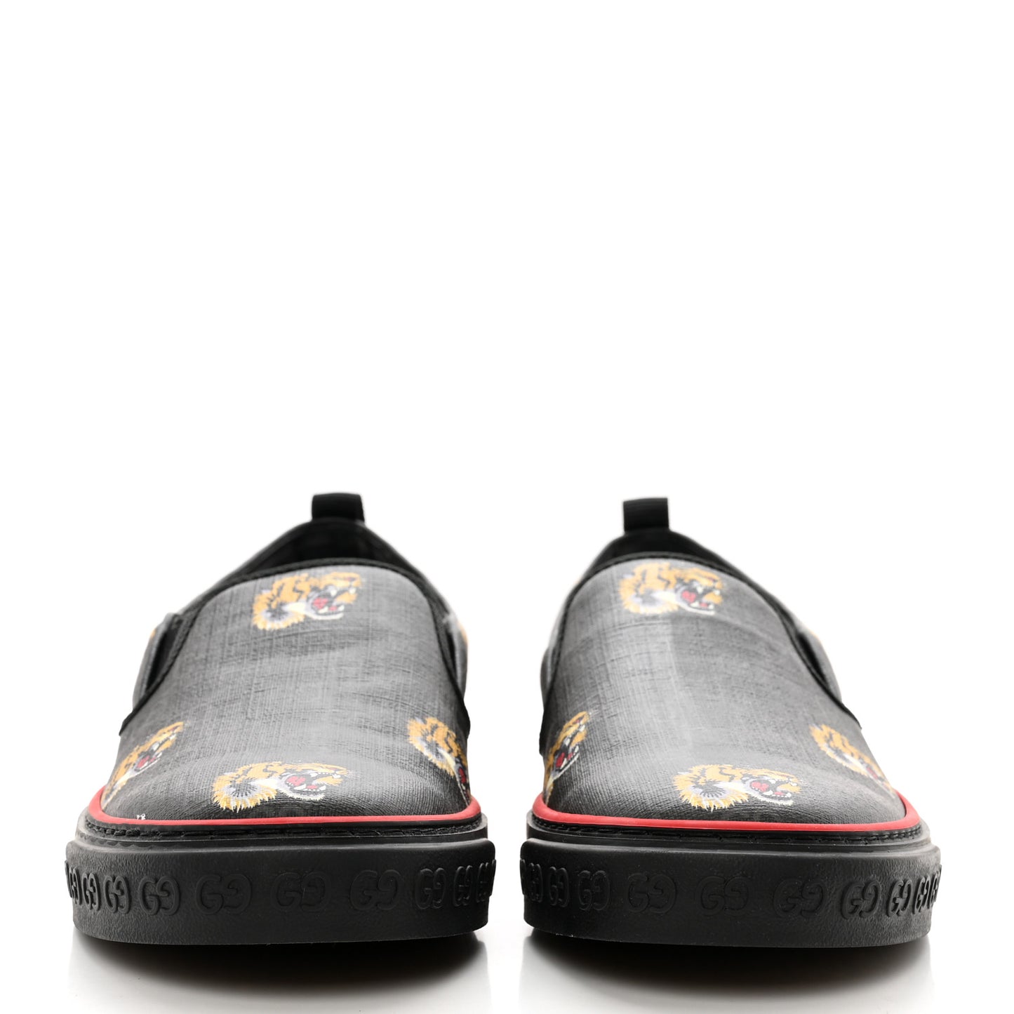GG Supreme Monogram Tiger Face Mens 1977 Slip-On Sneakers 9 Black Multicolor