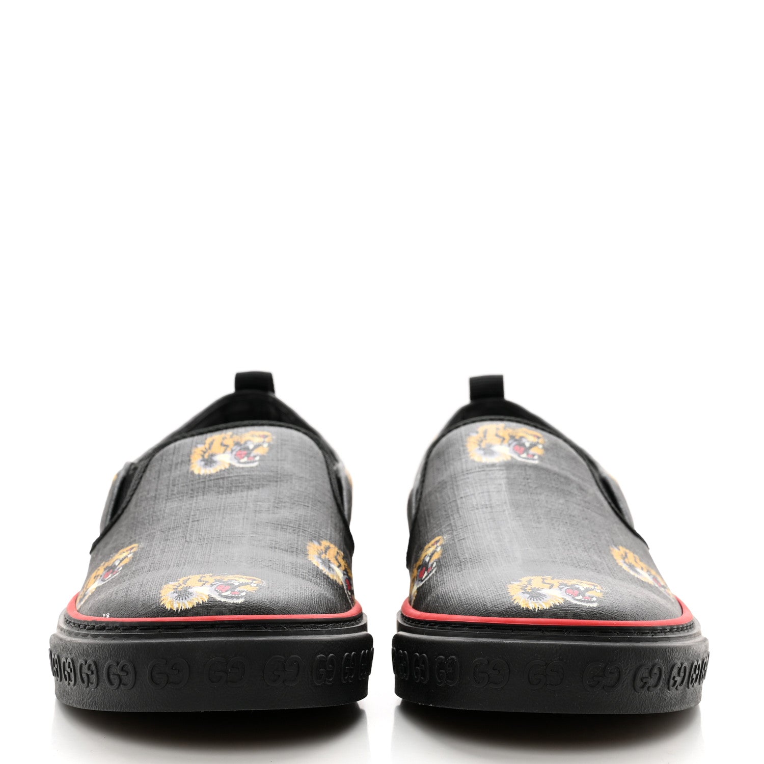 Gucci GG Supreme Monogram Tiger Face Mens 1977 Slip-On Sneakers 9 Black Multicolor 2 of 8