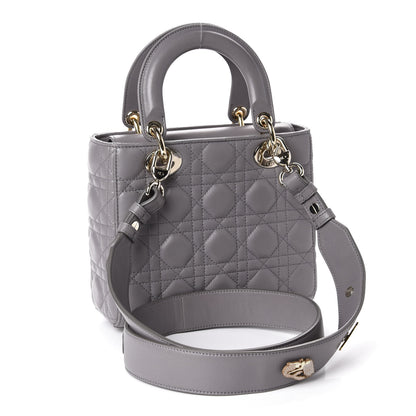 Christian Dior Lambskin Cannage Small Lucky Badges My Lady Dior Grey 3 of 14