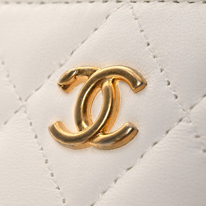 Chanel Lambskin Quilted Pearl Crush Mini Vanity Case With Chain White 13 of 13