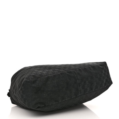 Gucci Monogram Large Horsebit Chain Hobo Black 4 of 14