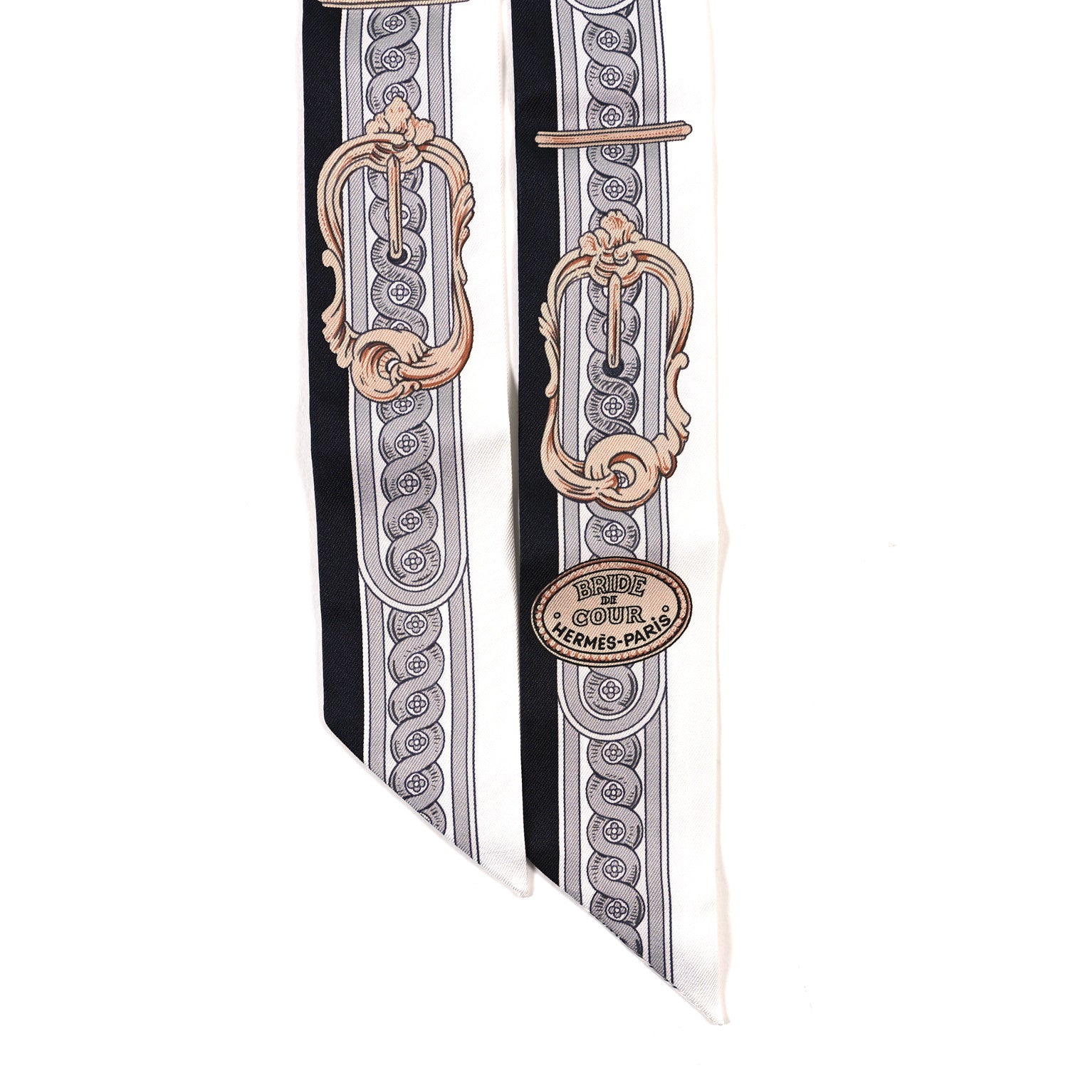 Hermes Silk Bride De Cour Twilly Black White Or Rose 2 of 3
