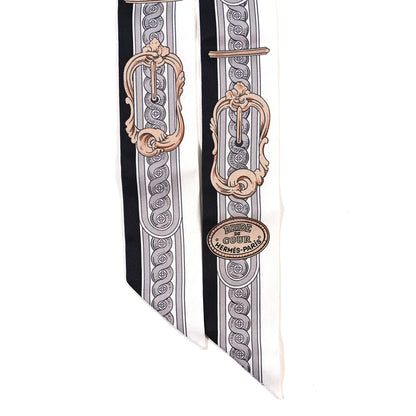 Hermes Silk Bride De Cour Twilly Black White Or Rose 2 of 3