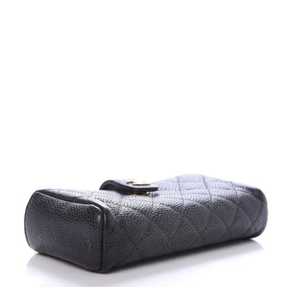 Chanel Caviar Quilted Mini Phone Holder Clutch Black 4 of 7