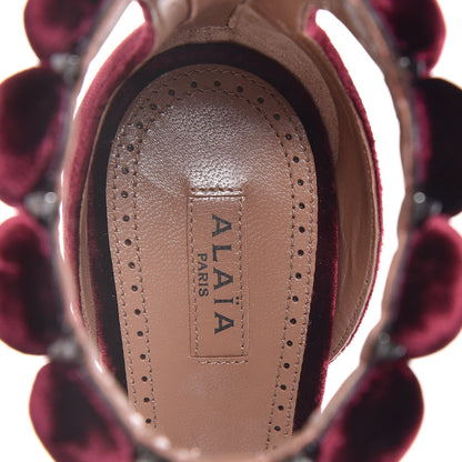 Alaia Velours Bombe Sandals 37.5 Pourpre 9 of 11
