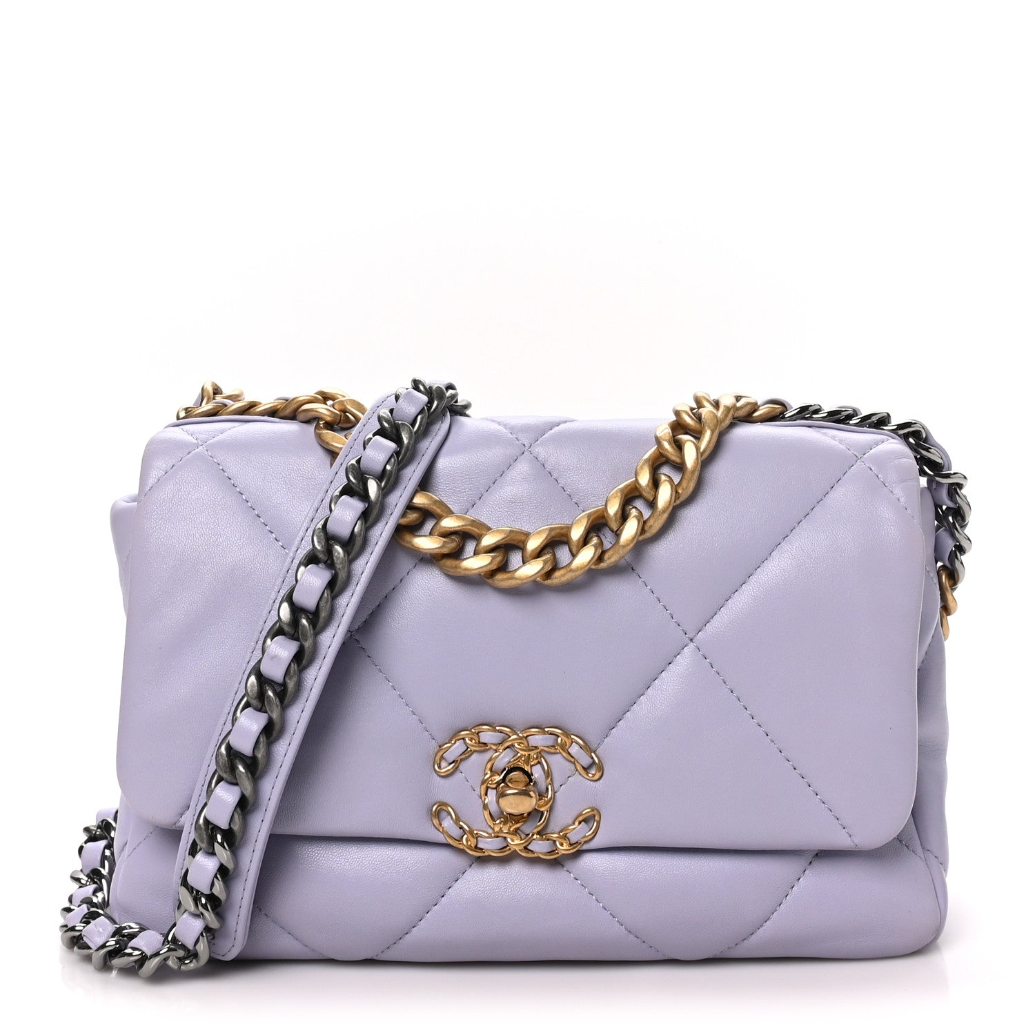 Chanel Lambskin Quilted Medium Chanel 19 Flap Light Purple 1 of 9