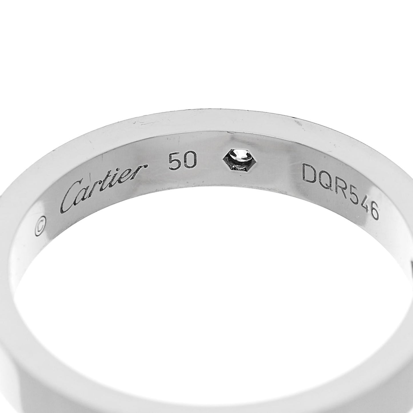 Platinum 2 Diamond 3mm C De Cartier Wedding Band Ring 50 5.25