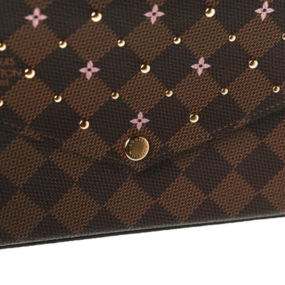 Louis Vuitton Damier Ebene Studded Pochette Felicie Chain Wallet 11 of 12
