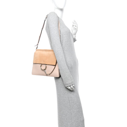 Chloe Calfskin Suede Medium Faye Shoulder Bag  Cement Pink 2 of 12
