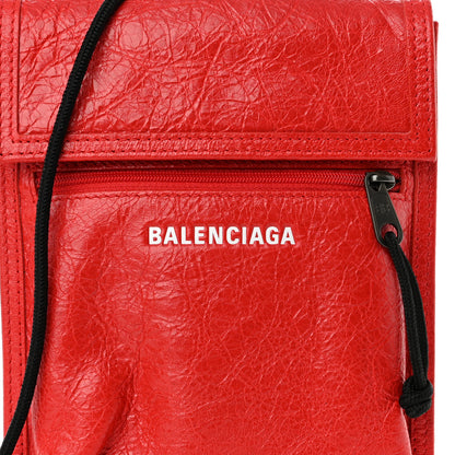 Balenciaga Agneau Arena Small Explorer Crossbody Pouch Red 7 of 9