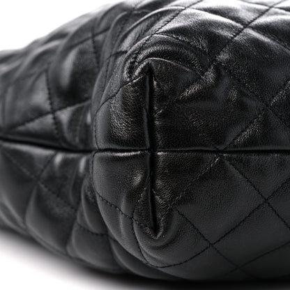 Saint Laurent Lambskin Quilted Maxi Icare Shopping Tote Black 9 of 10