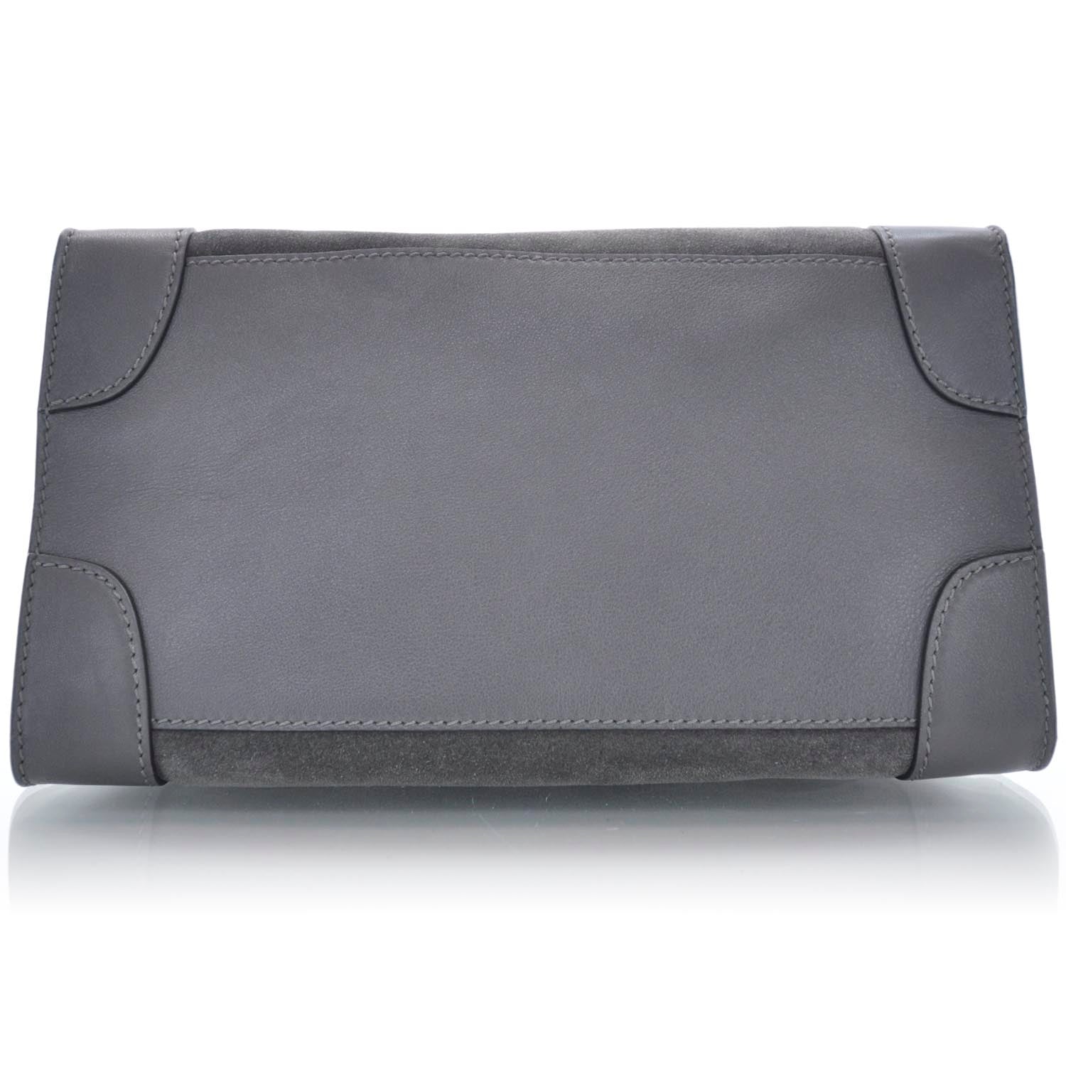 Celine Calfskin Suede Mini Luggage Gray 6 of 10