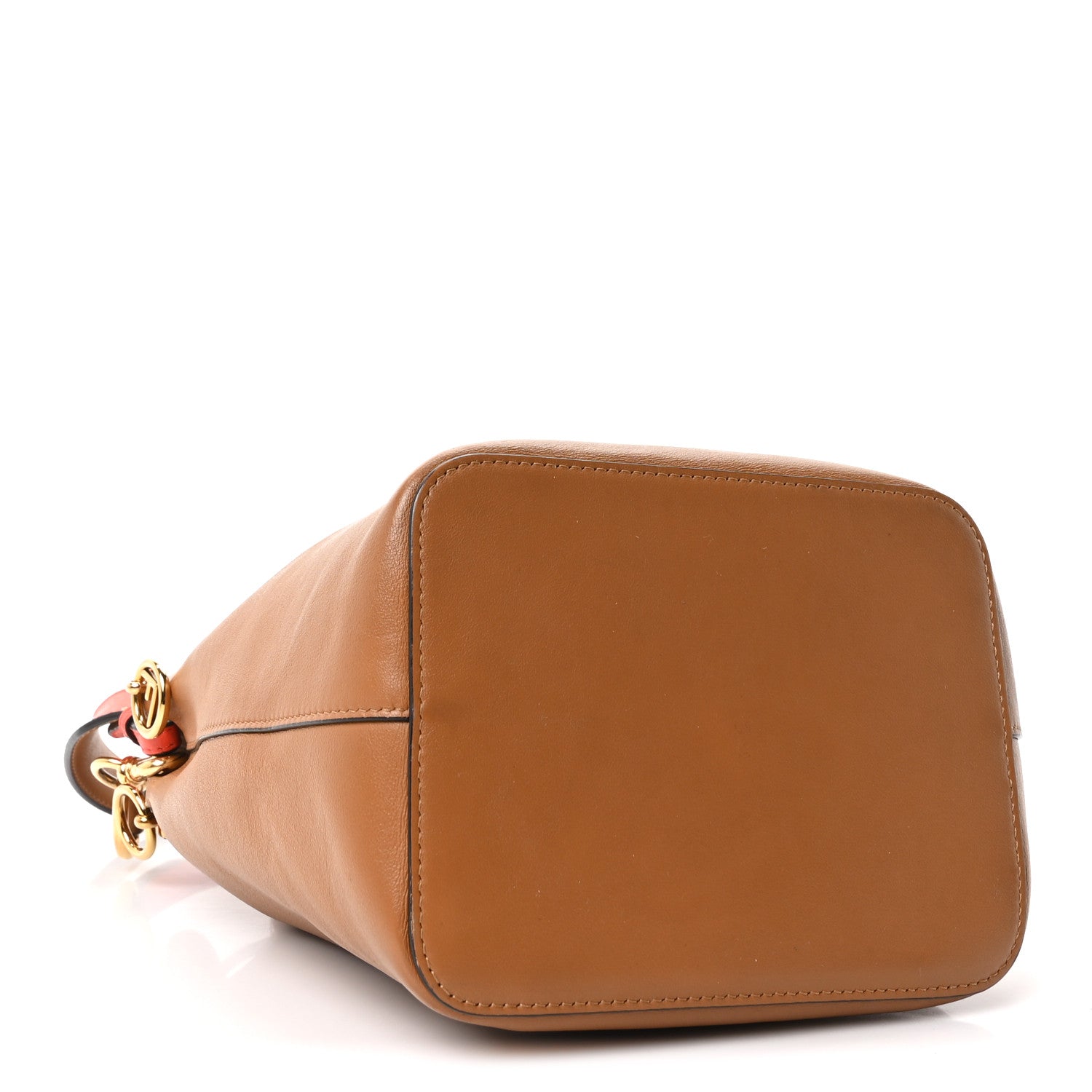 Fendi Vitello Grace F is Fendi Stamp Patch Perforated Small Mon Tresor Bucket Bag Nocciola 4 of 9